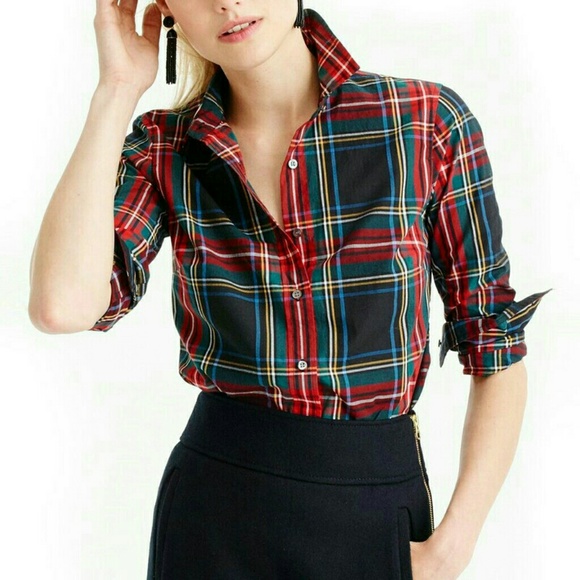 J. Crew Tops - NWT J Crew Stewart Plaid Slim Perfect Shirt